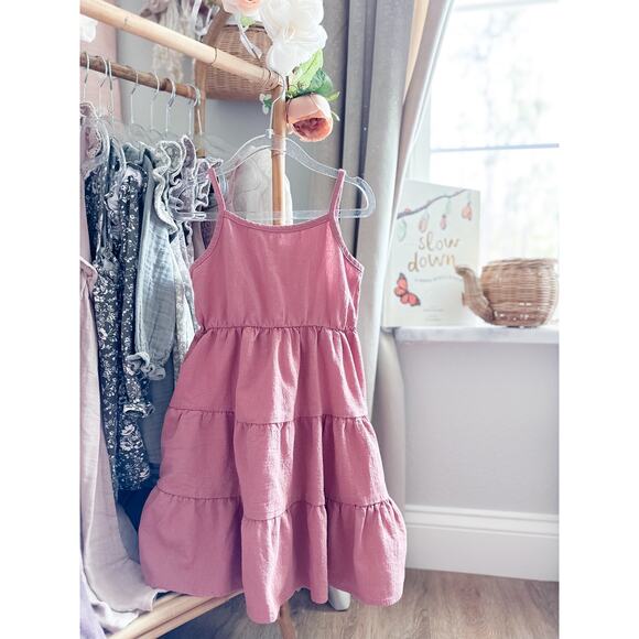 New Darling Dusty Rose Minimalist Gauzy Muslin Dress 4T - Picture 1 of 3
